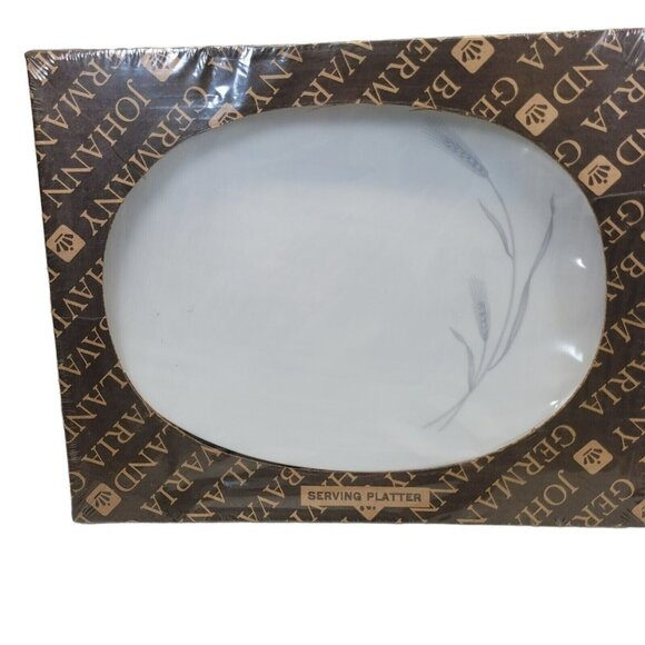 Johann Haviland Oval Serving Platter Silver Wheat Dishware Serve Bavaria Germany - Picture 1 of 4
